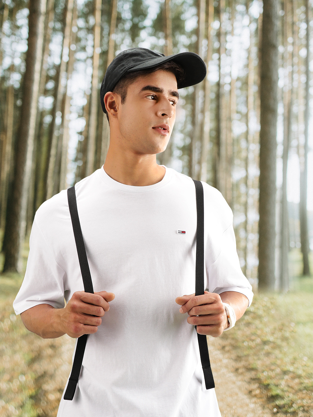 Tommy Hilfiger Men White Solid Pure Cotton Casual Boxy T-shirt