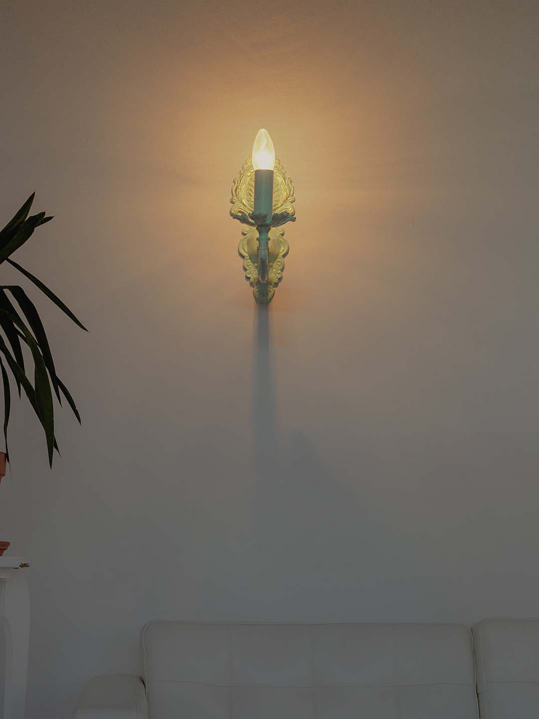 Fos Lighting Green Textured Aluminium Candelabra Wall Lamps