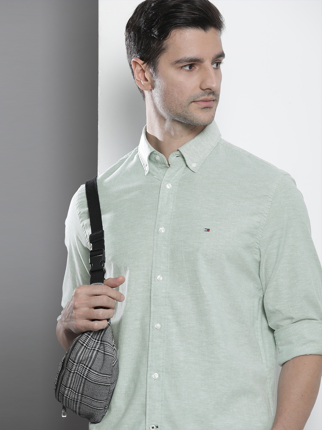 Buy Tommy Hilfiger Men Sage Green Casual Shirt Myntra