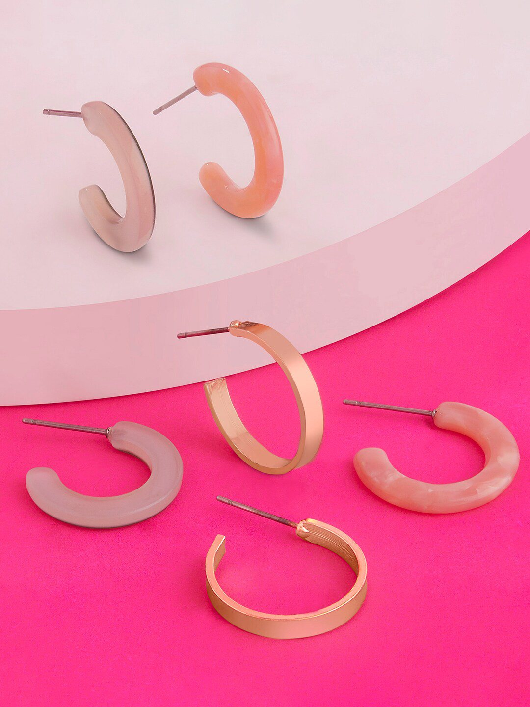 Accessorize London Set of 3 Multi Celestial Resin Hoop Earrings