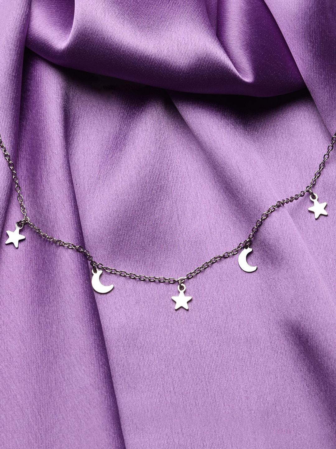 Accessorize London Star & Moon Silver-Toned Necklace