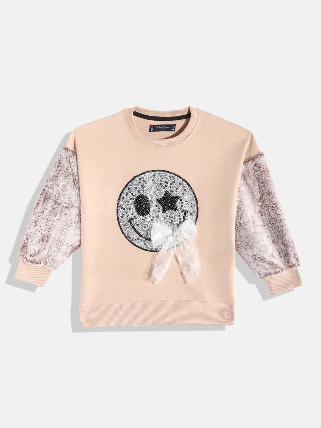 White Snow Girls Beige Sweatshirt