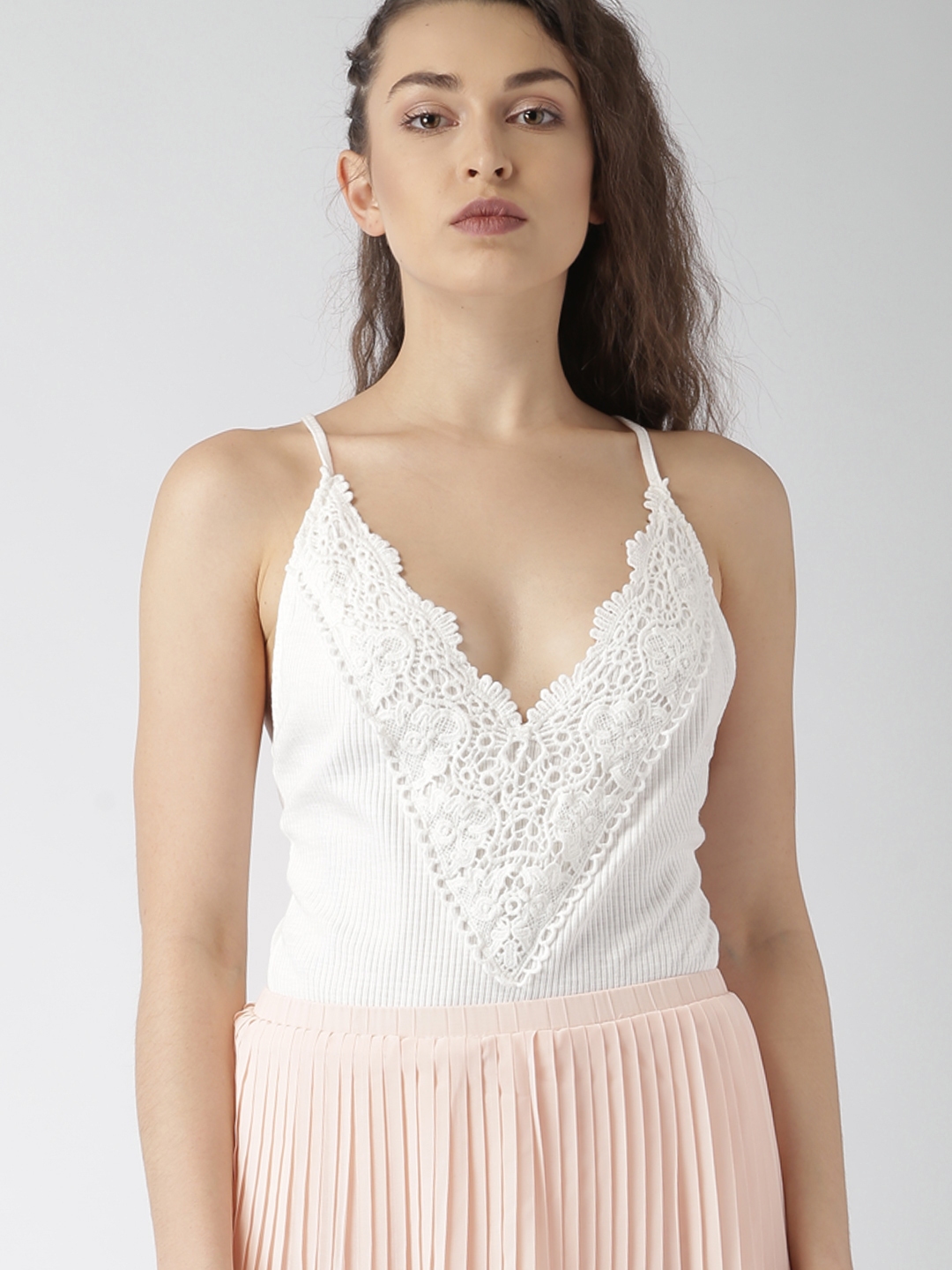 Buy FOREVER 21 White Lace Bodysuit - Bodysuit for Women 1883292