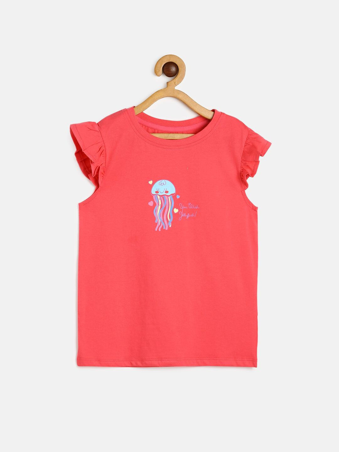 MINI KLUB Pink & Multicoloured Print Ruffles Top