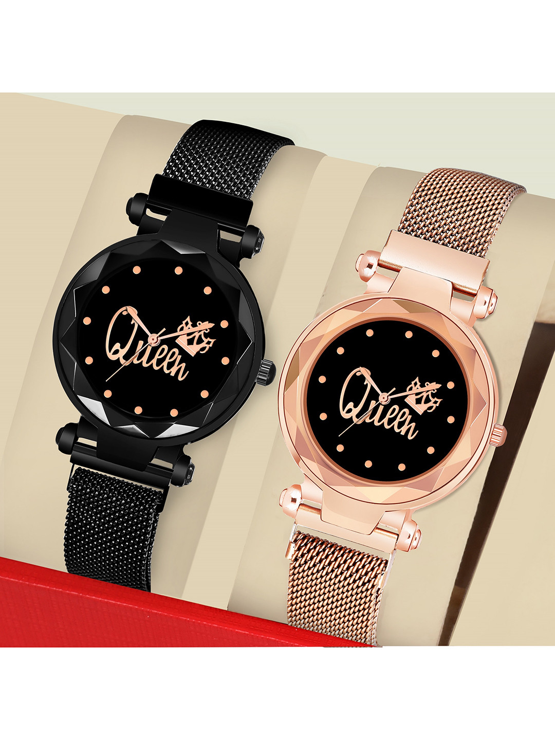 MAAN INTERNATIONAL Women Embellished Dial & Stainless Steel Bracelet Style Straps Analogue Watch