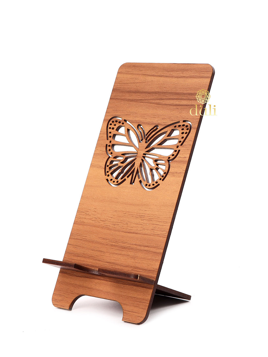 DULI Brown Textured Portable Mobile Stand