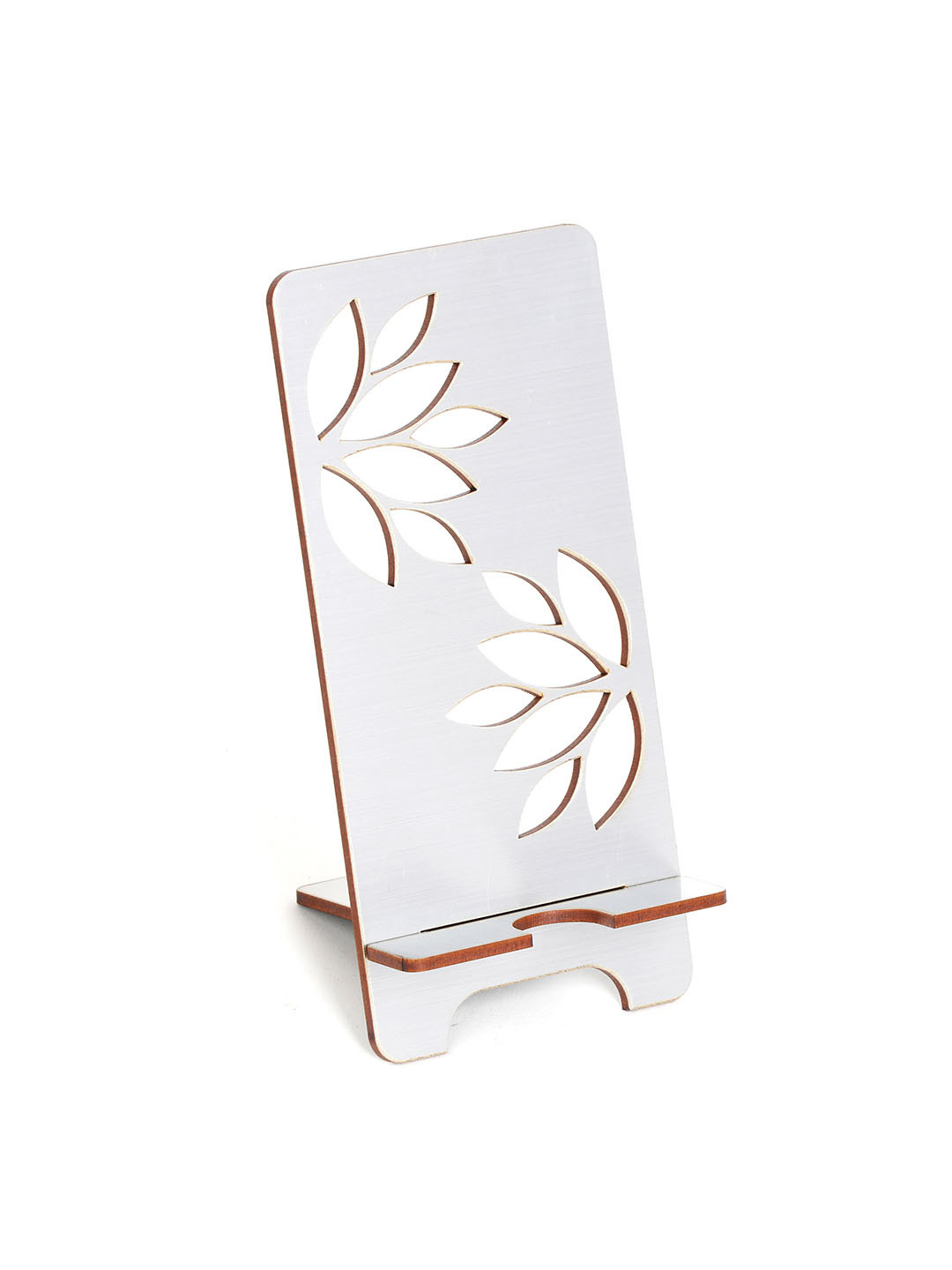 DULI Silver-Toned Textured Portable Mobile Stand