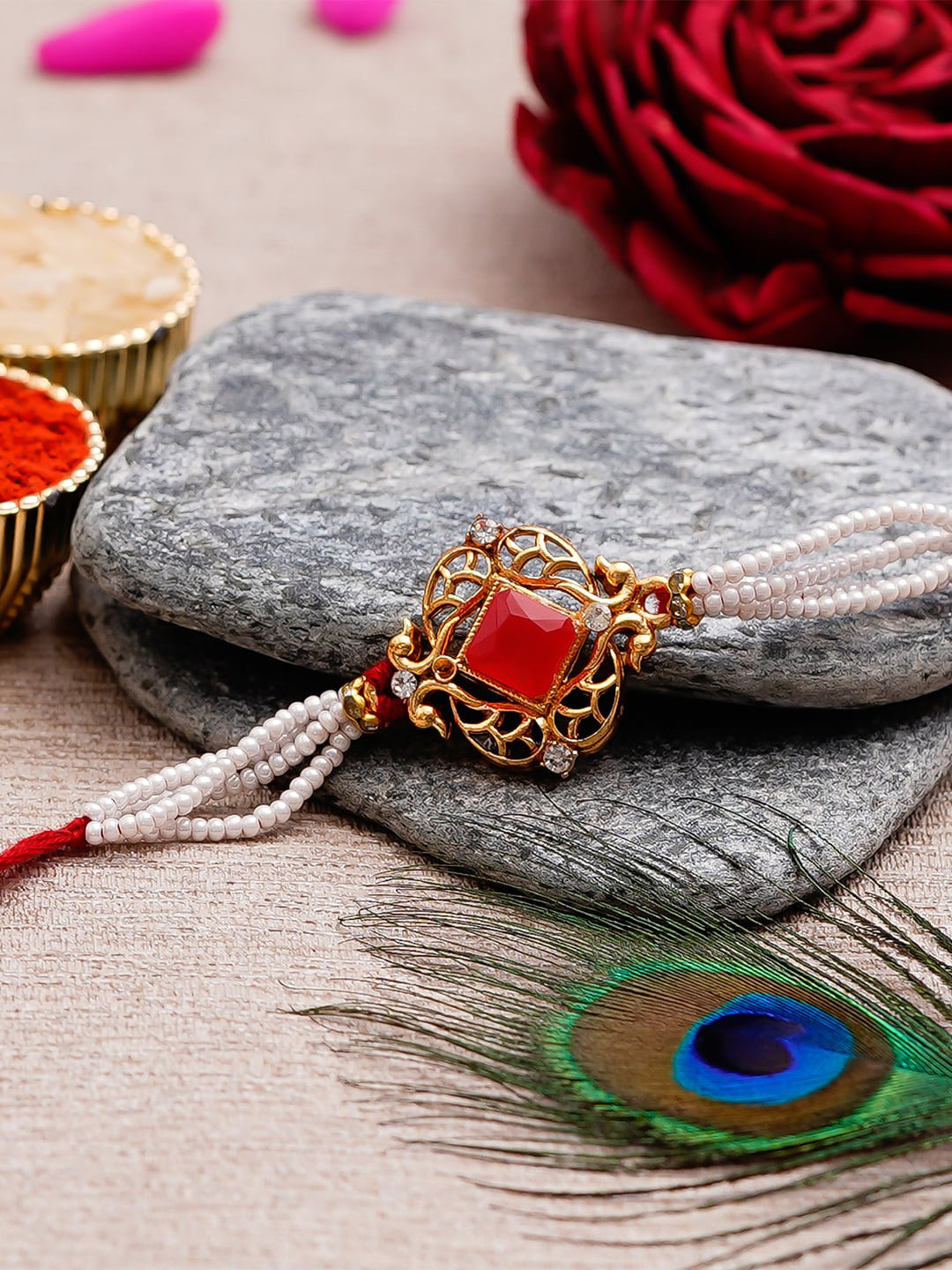 eCraftIndia Designer Studded Multistrand Rakhi