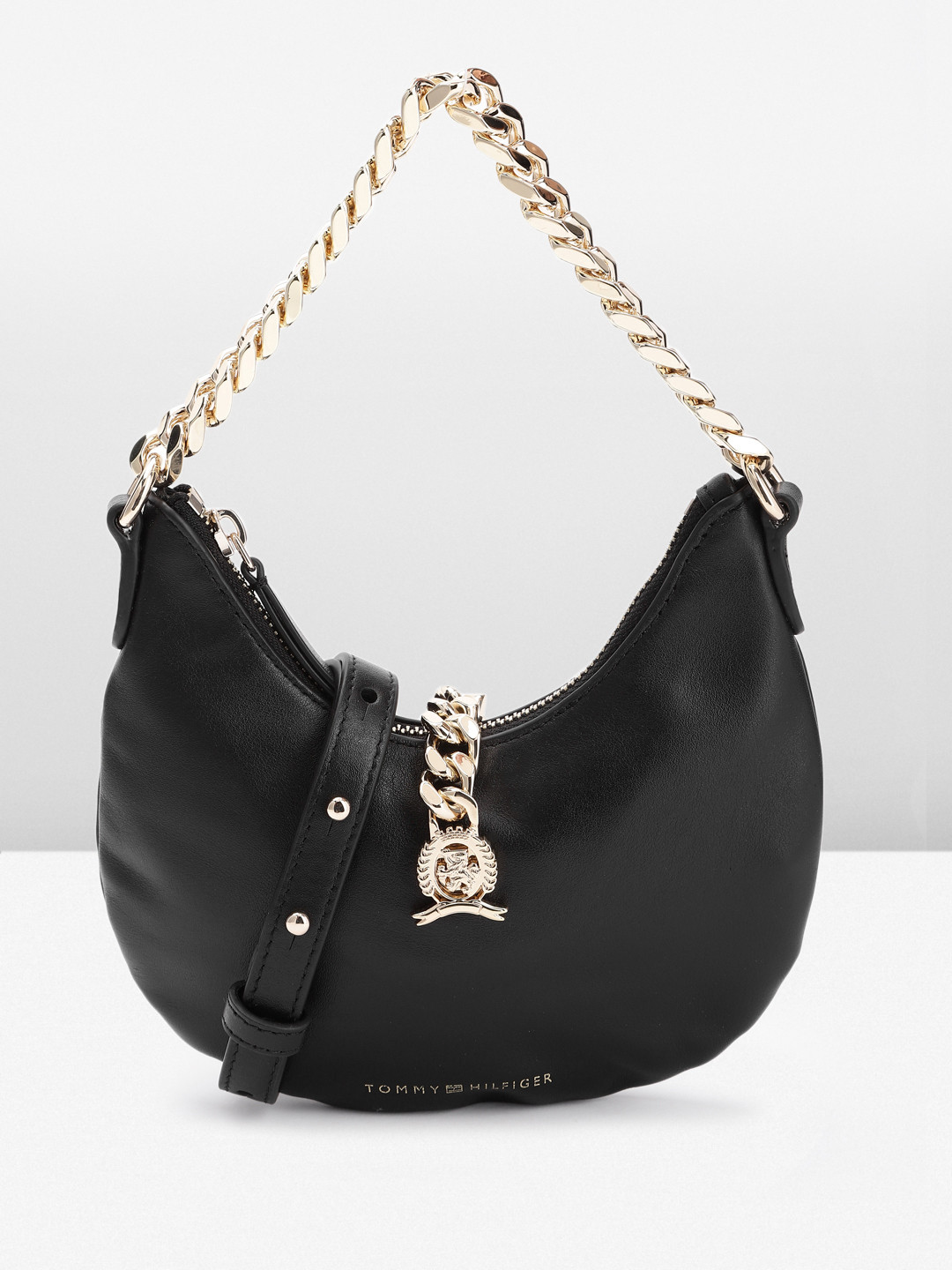 Tommy Hilfiger Leather Solid Hobo Bag