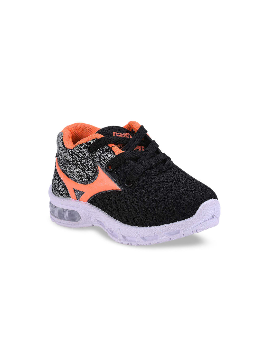 Smartots Unisex Kids Orange Woven Design Sneakers