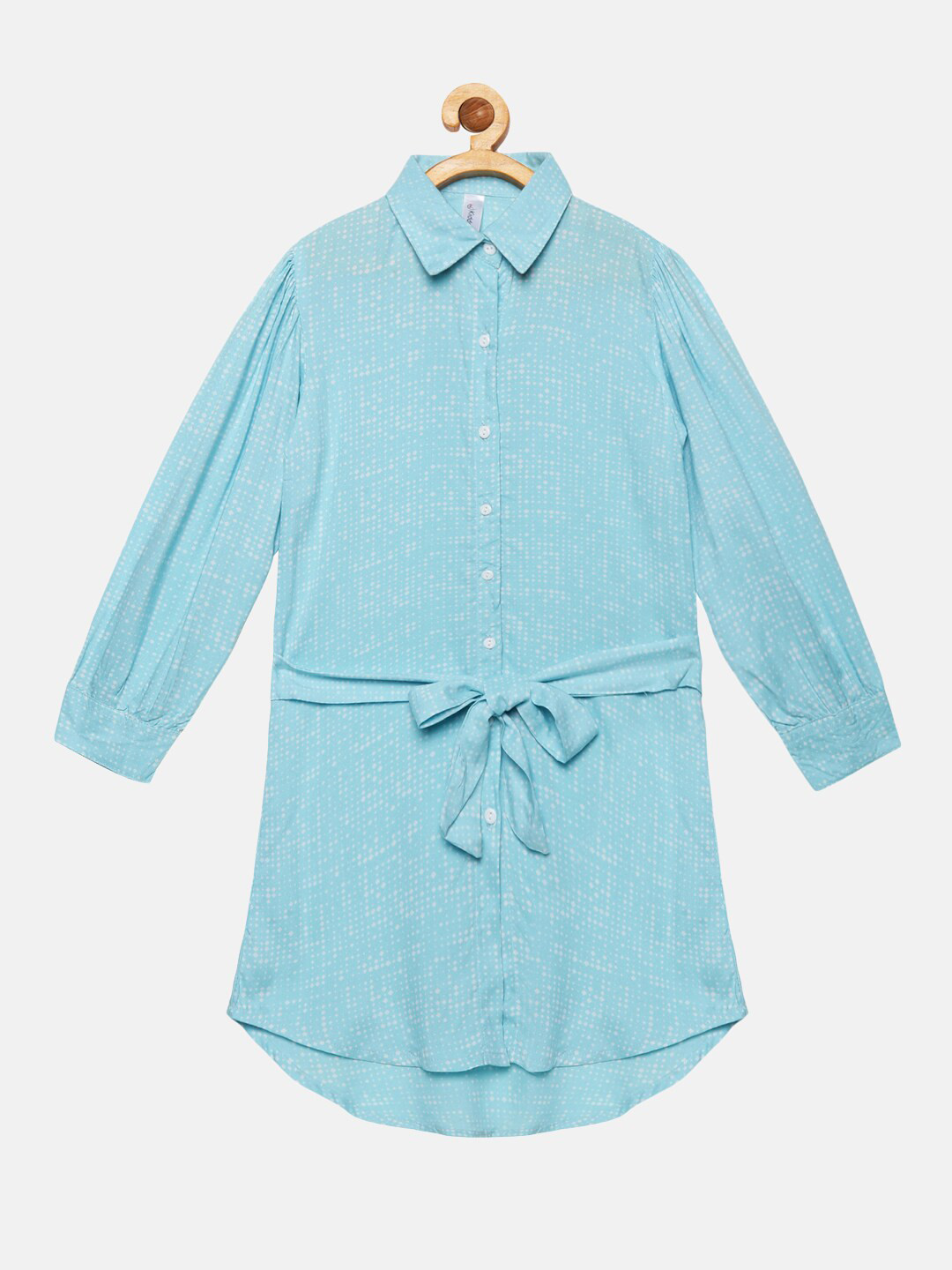 KiddoPanti Blue Shirt Dress