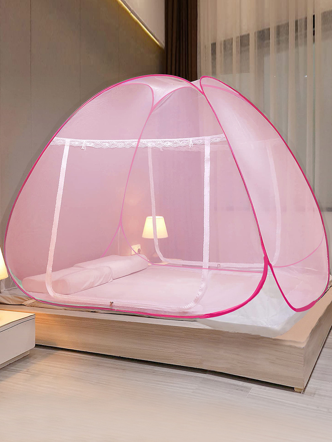 Evafly Pink Double Bed Mosquito Net
