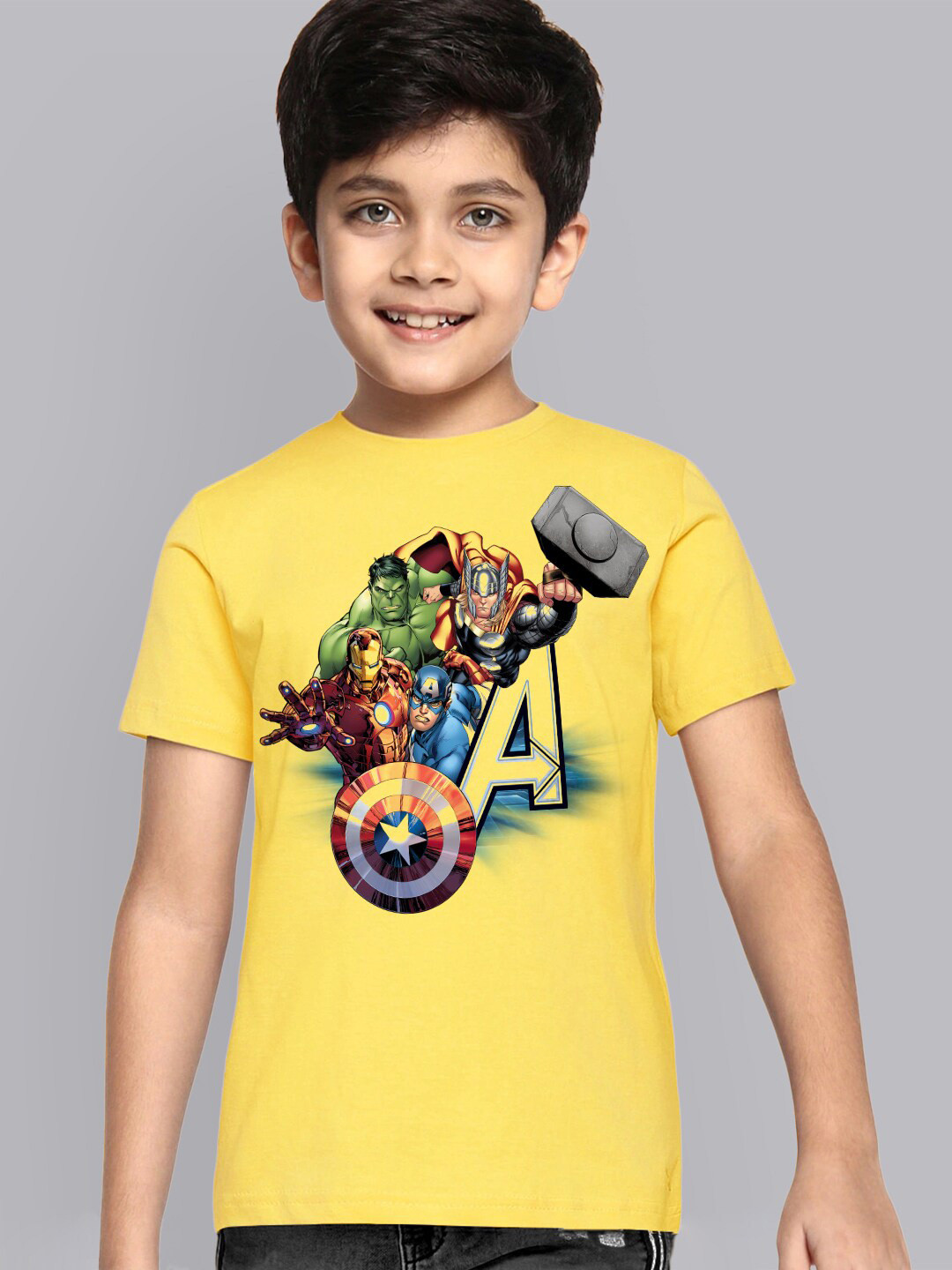 Kids Ville Captain America Printed Tshirt For Kids Boys