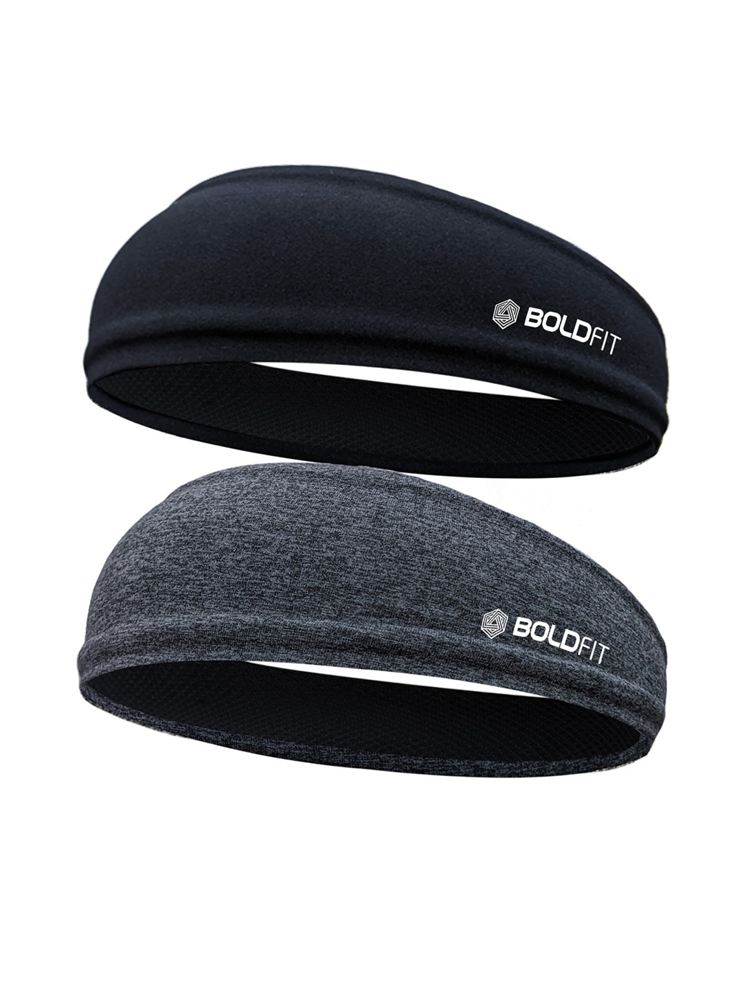 BOLDFIT Pack of 2 Black  Solid Headband