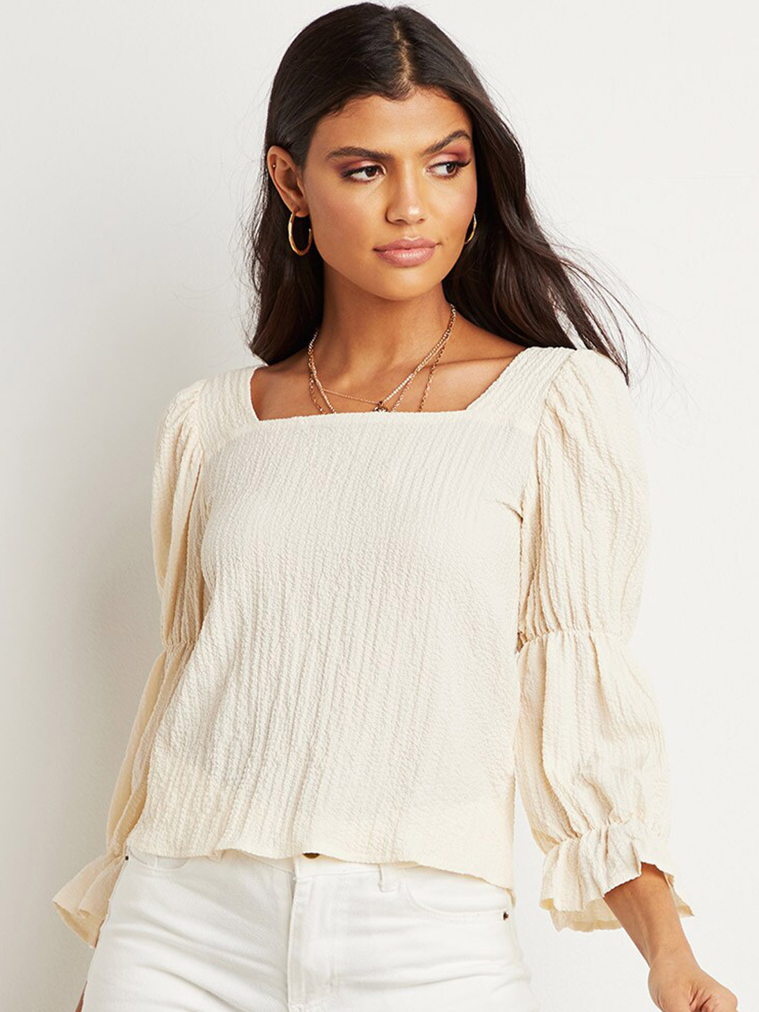 Styli Cream-Coloured Top
