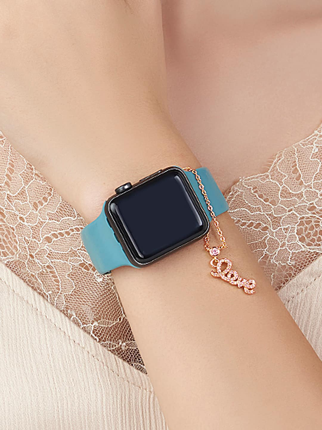 MINUTIAE Rose Gold-Plated Crystal Studded Designed Watch Charms