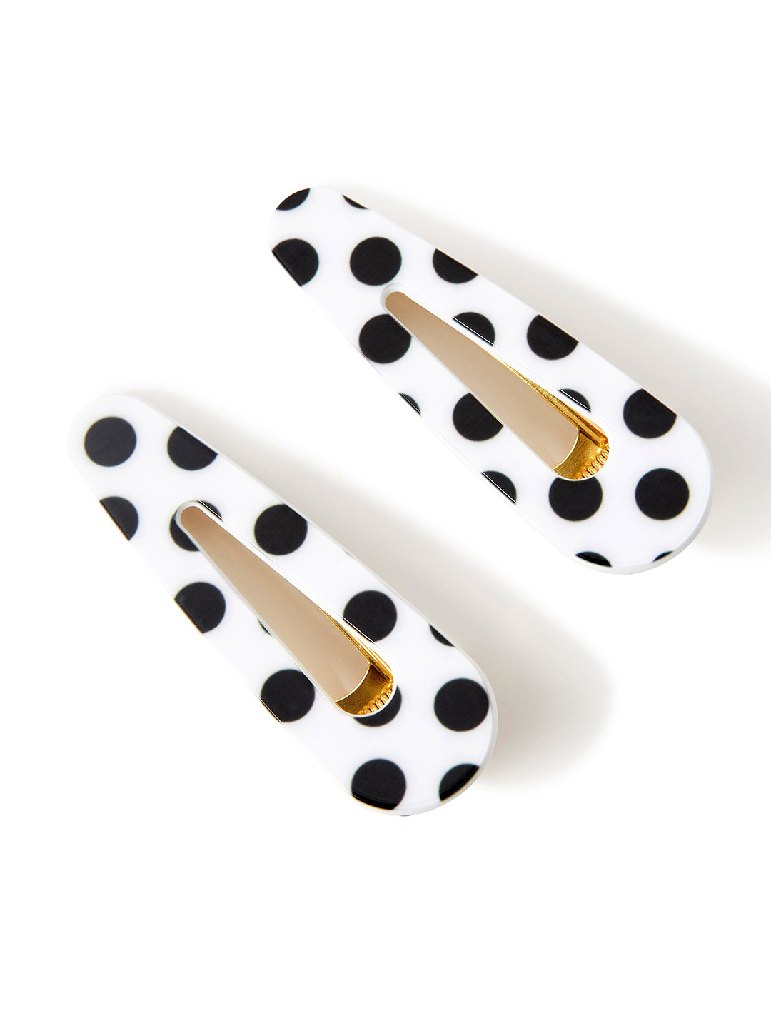 Accessorize Women Set of 2 White Polka Dot Hair Clips