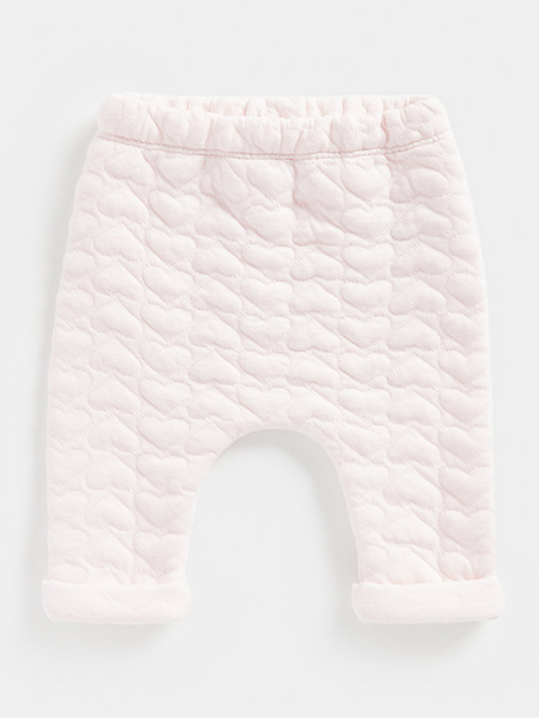 mothercare Infant Girls Pink Conversational Self Design Wadded Organic Cotton Track Pants