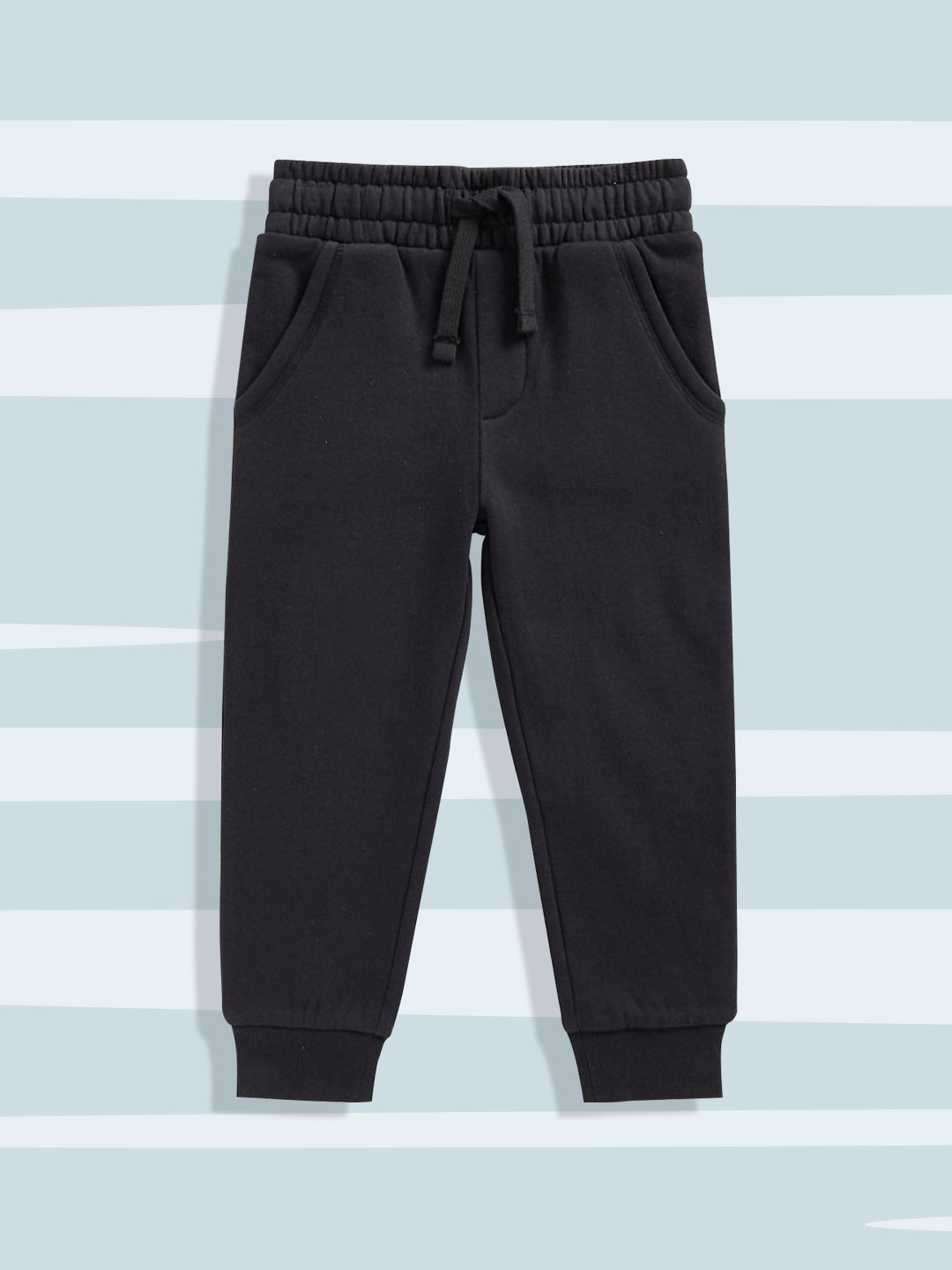 mothercare Boys Black Solid Pure Cotton Joggers