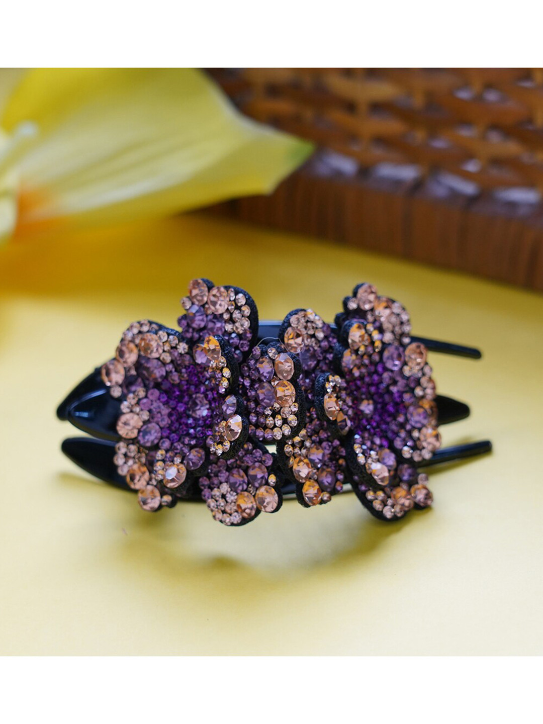 MIZORRI Women Pink & Purple Claw Clip