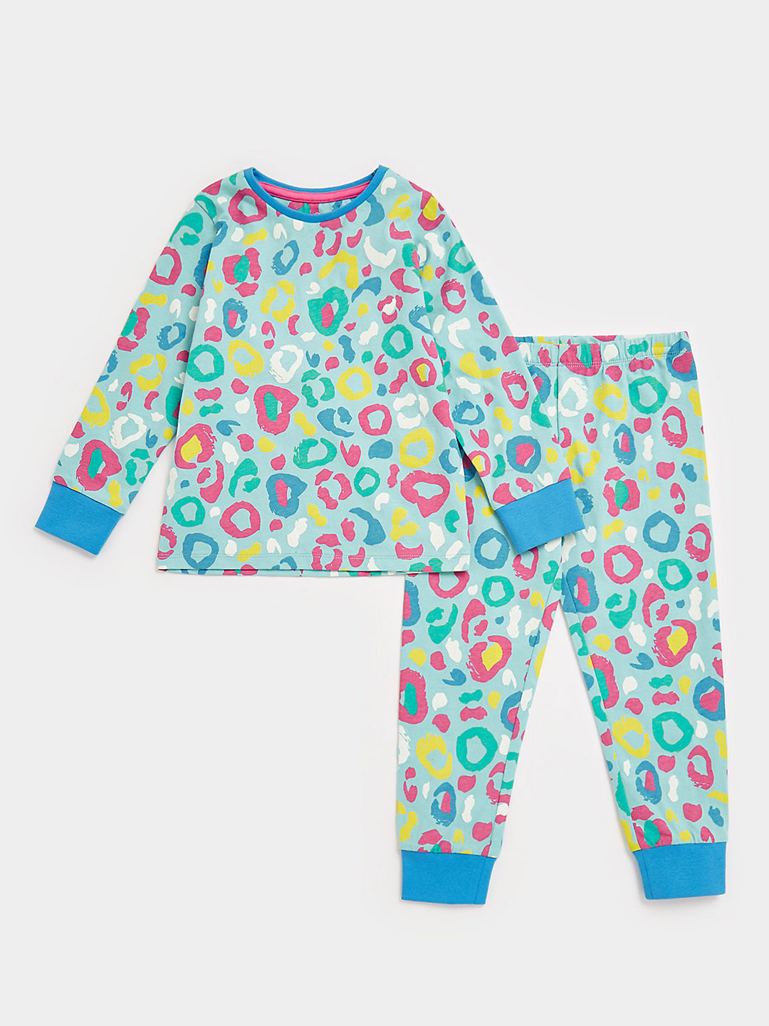 mothercare Girls Multicoloured Printed Pure Cotton T-shirt with Pyjamas