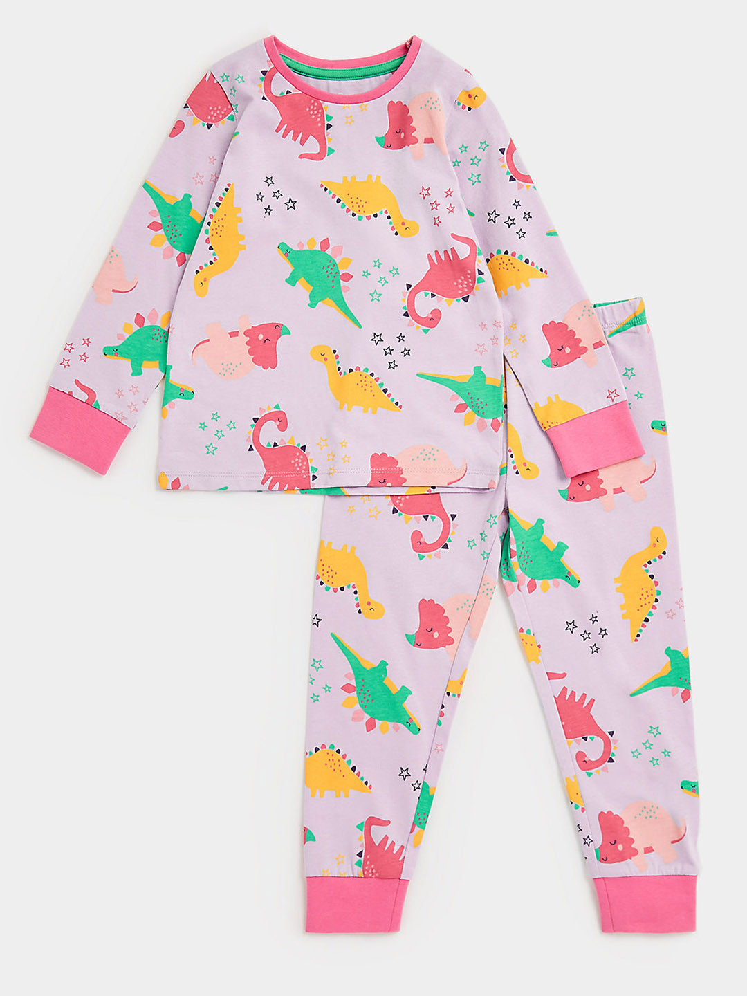 mothercare Girls Multicoloured Printed Pure Cotton T-shirt with Pyjamas