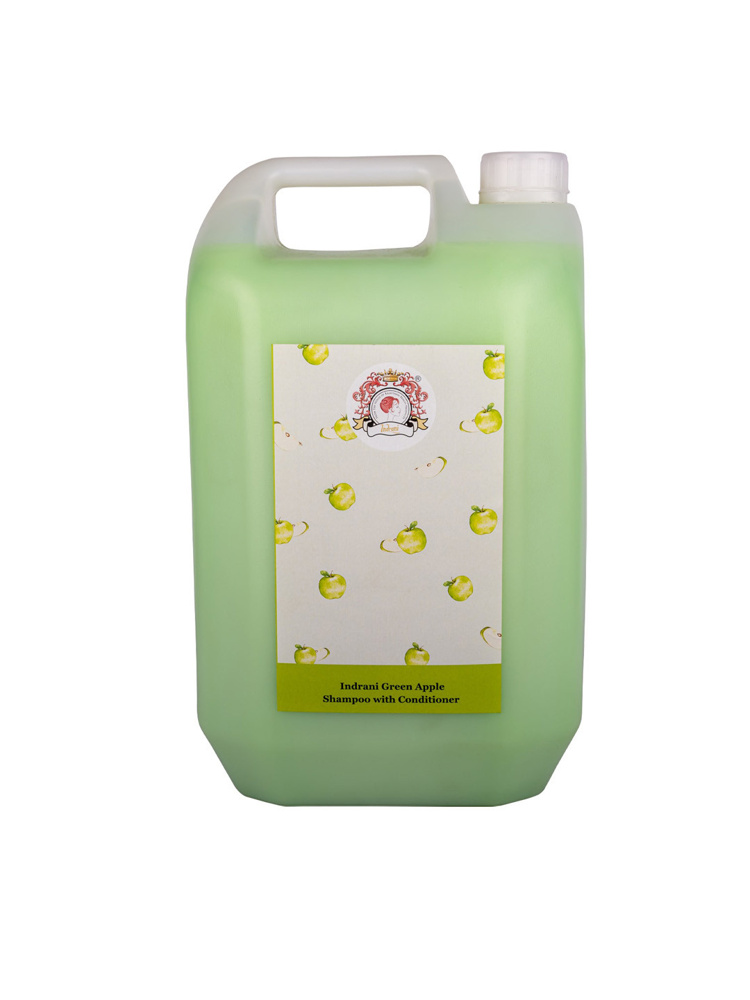 Indrani Cosmetics Cruelty-Free Green Apple Shampoo with Conditioner - 5 L