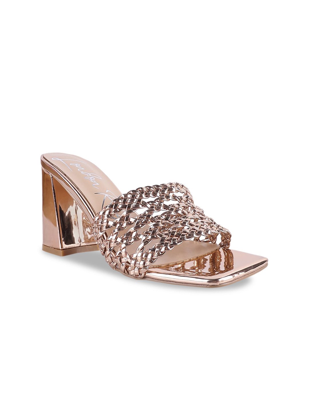 London Rag Rose Gold Party Block Heels