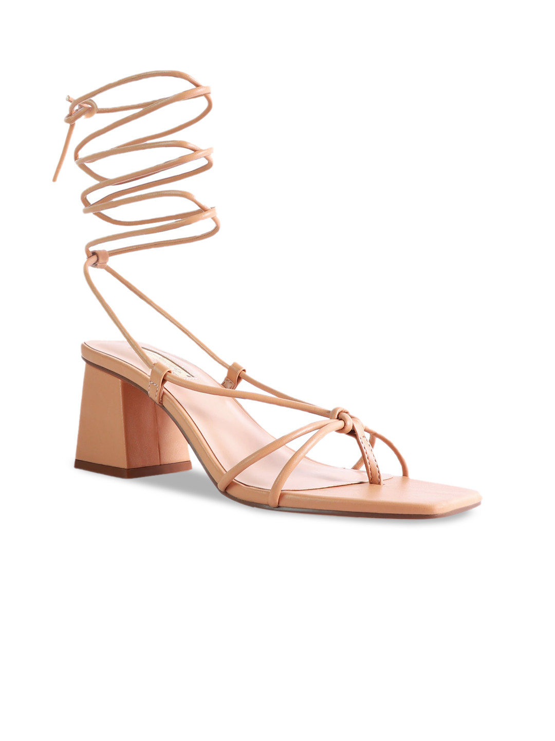London Rag Nude Party Block Heel Sandals
