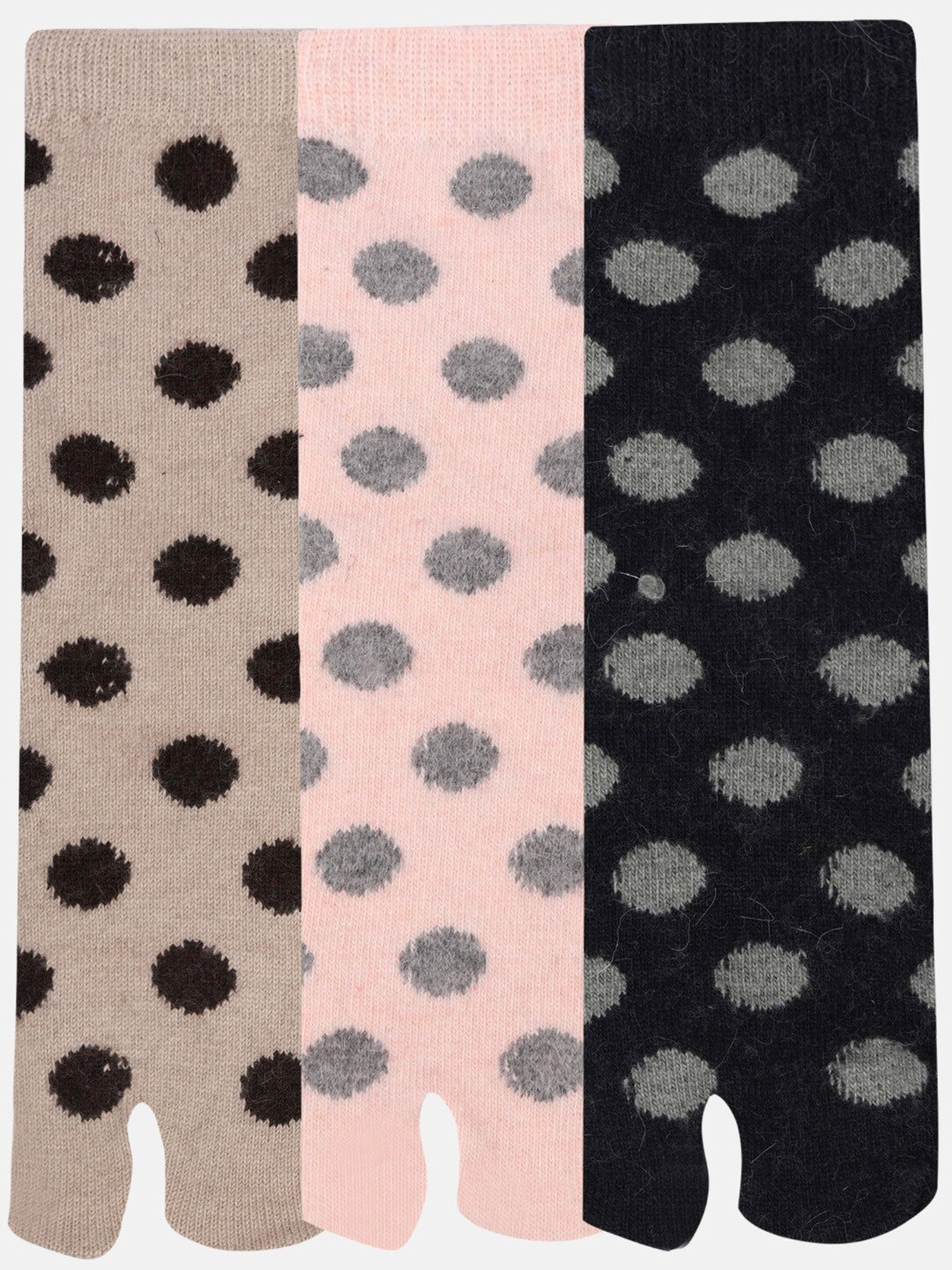 NEXT2SKIN Women Pack of 3 Patterned Ankle-Length Thumb Socks