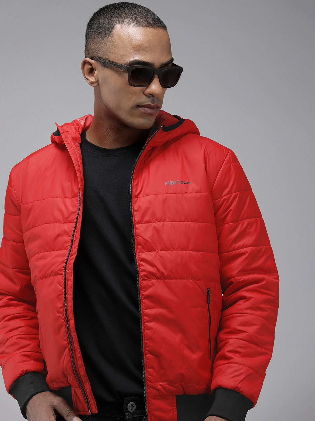 Pepe Jeans Solid Stand Collar Padded Jacket