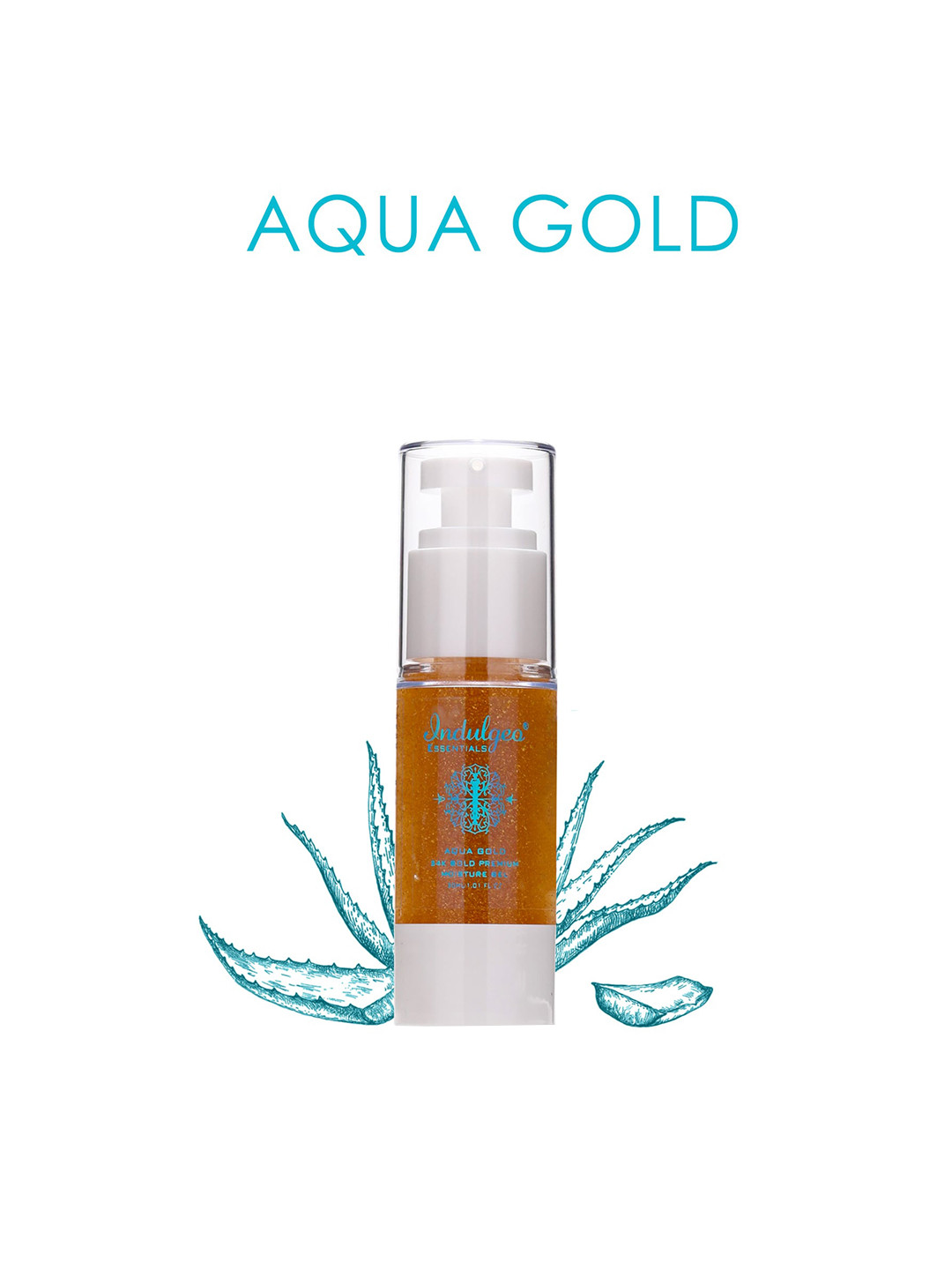 Indulgeo Essentials Aqua 24k Gold Premium Gel Moisturizer for All Skin Types - 30 ml