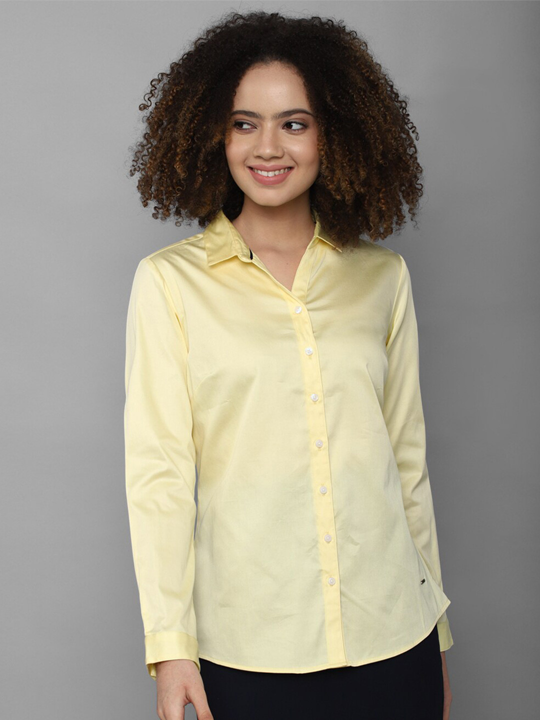 Allen Solly Woman Women Yellow Casual Shirt