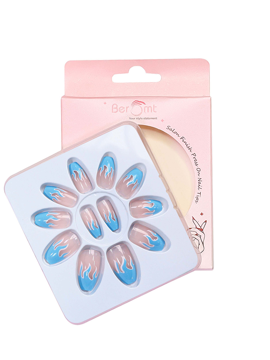 BEROMT 12 Pcs Long-Lasting Reusable Lightweight Salon Finish Press on Nail Tips- Shade 231