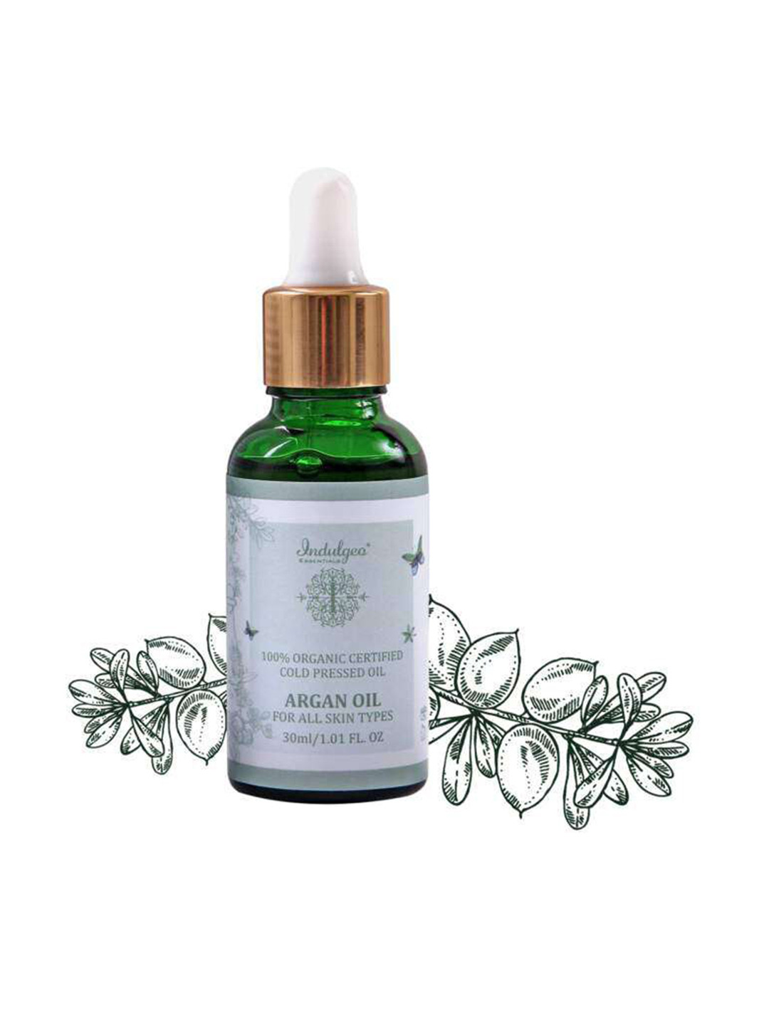 Indulgeo Essentials 100% Cold Pressed Organic Argan Oil For Skin & Hair - 30 ml