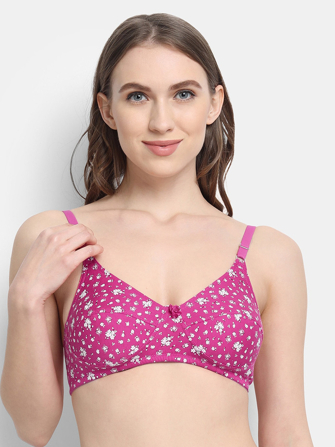 VStar Violet & White Floral Bra Non-Padded
