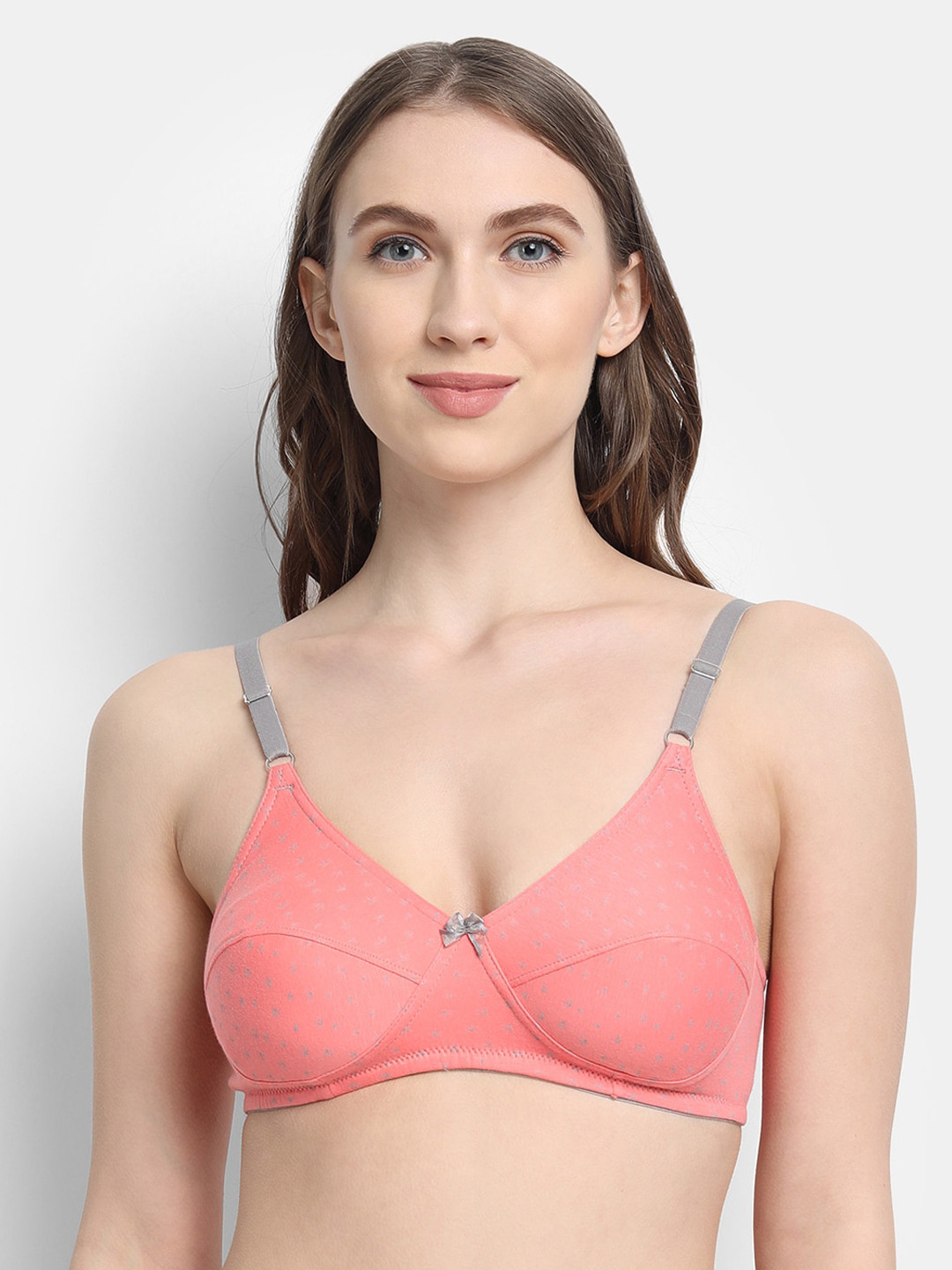 VStar Women Pink Solid Cotton Bra NOEL-ROSE