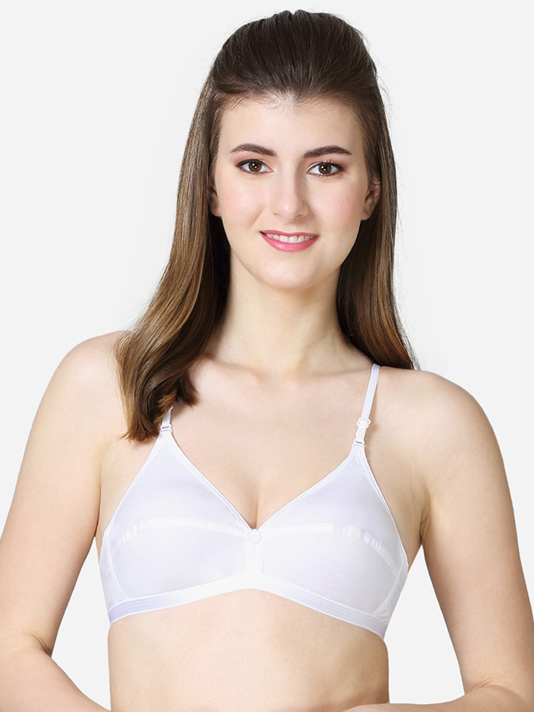 VStar White Solid T-shirt Bra - Wireless Non-Padded