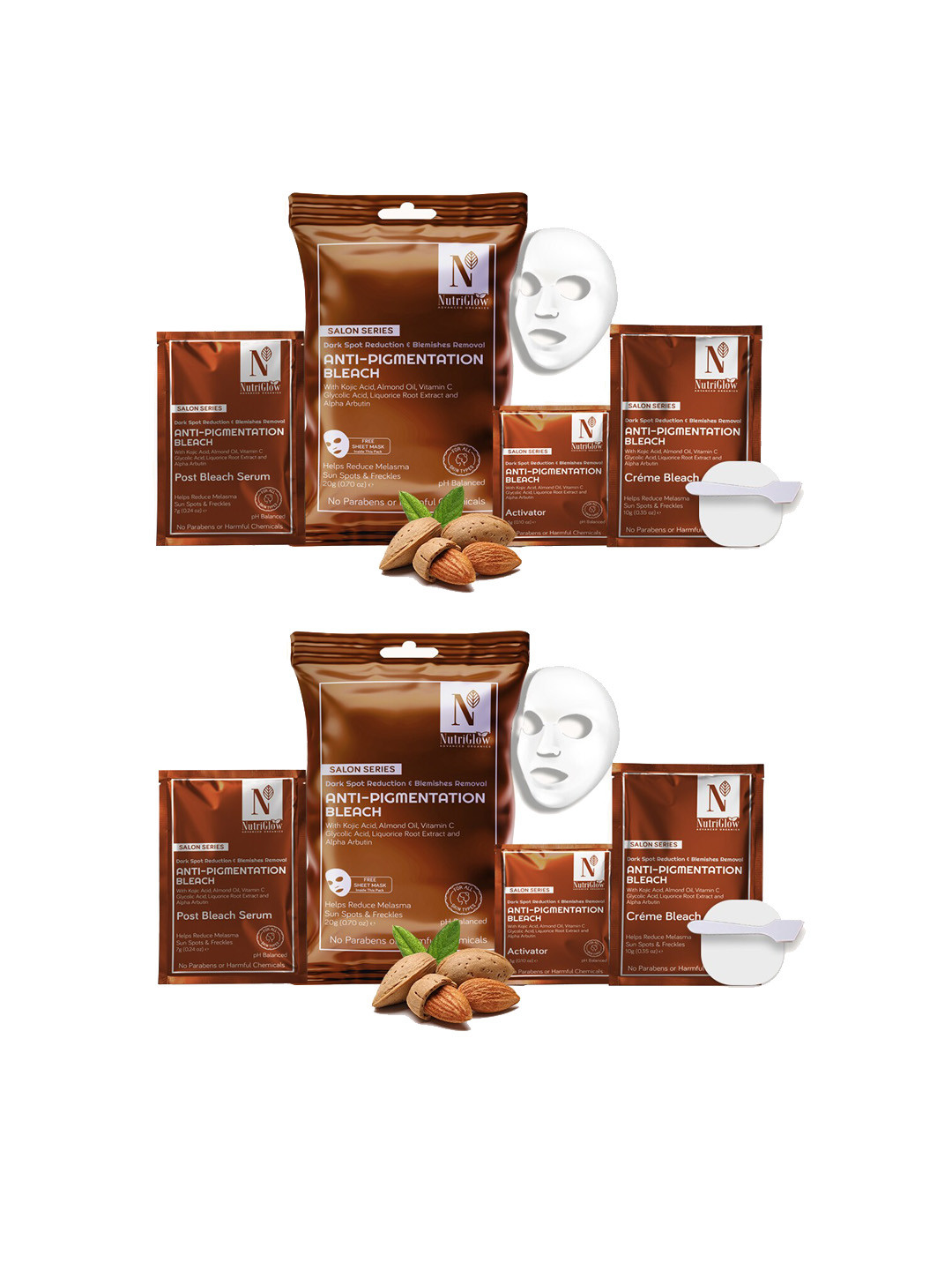 Nutriglow Advanced Organics Pack Of 2 Paraben Free Anti-Pigmentation Bleach