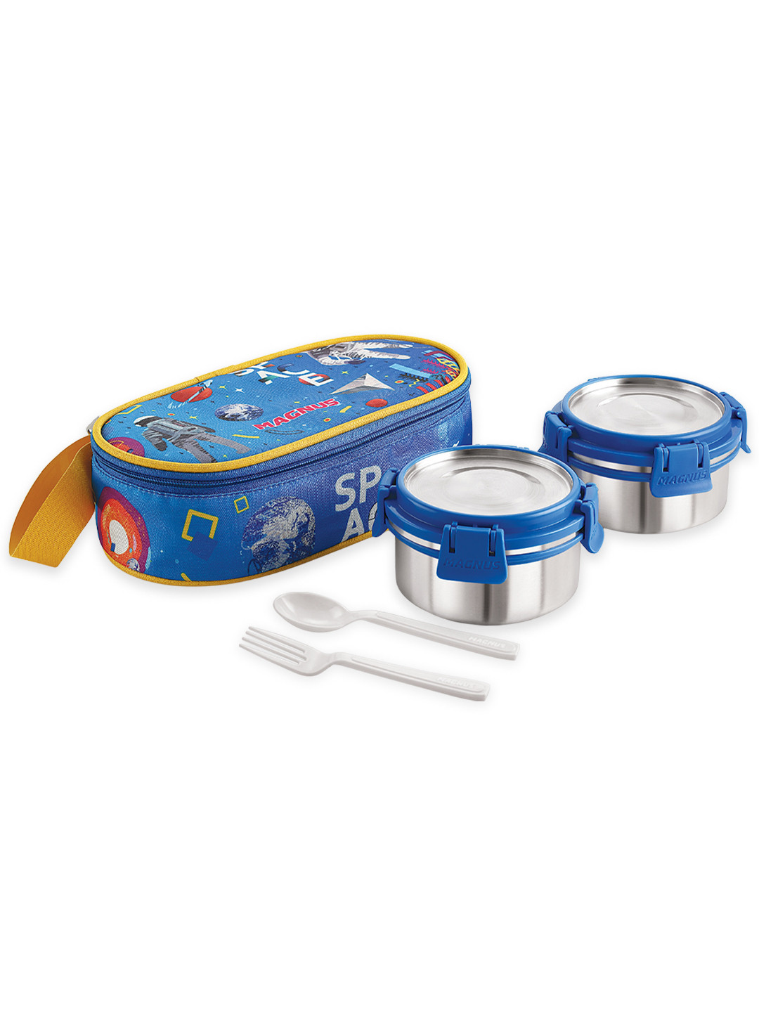 MAGNUS Avanza 2 Deluxe Stainless Steel Dishwasher Safe 5PCs Lunch Box With Spoon and Fork