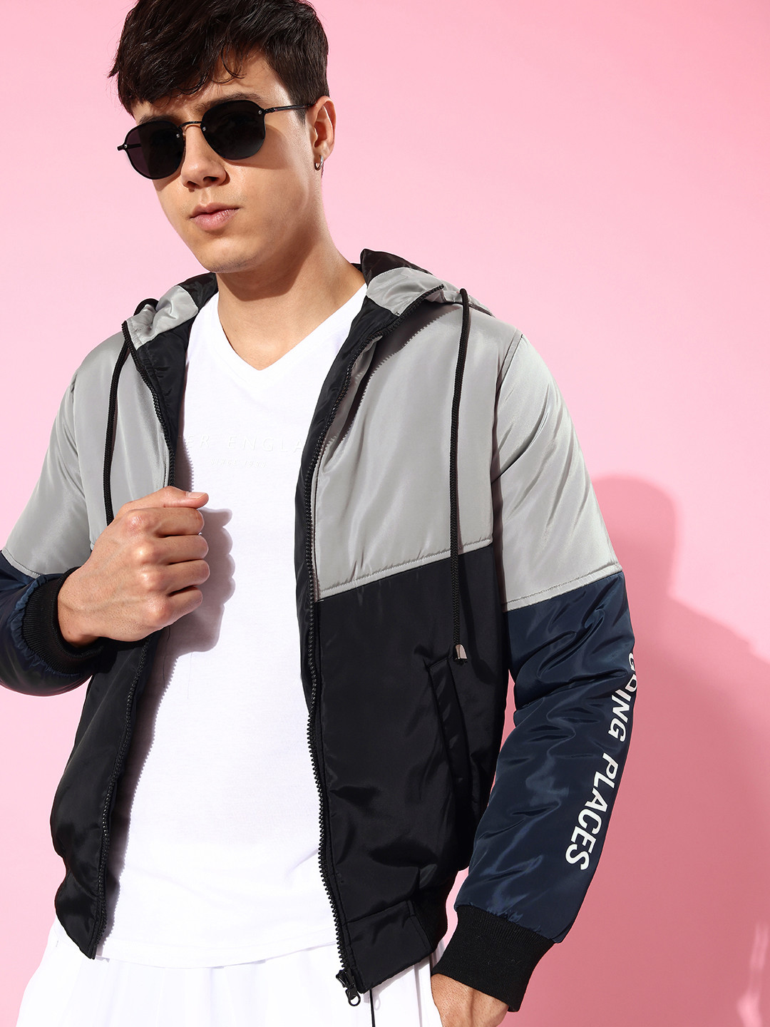 Mast & Harbour Men Colourblocked Long Sleeves Bomber Jacket