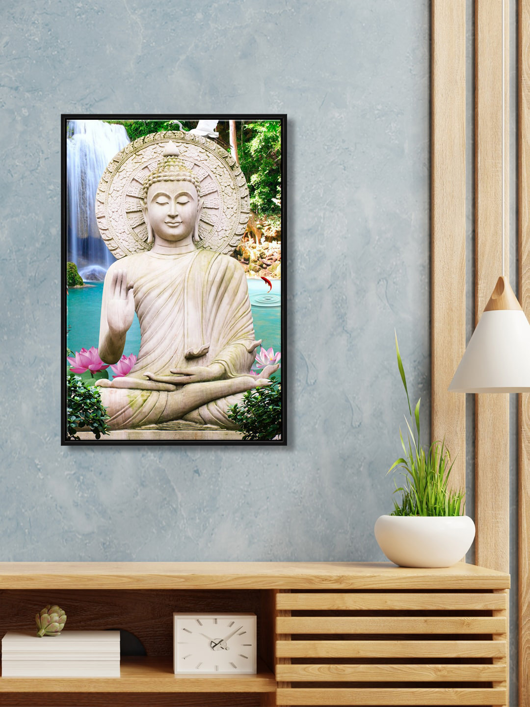 999Store Gautam Buddha Canvas Wall Rectangle Paintings Wall Art - 24 x 16 In