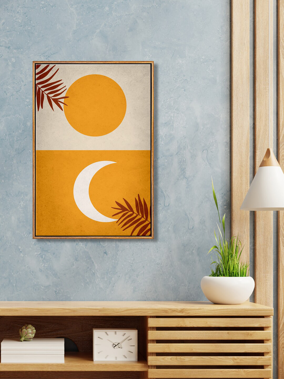 999Store Sun And Moon Canvas Wall Rectangle Paintings Wall Art -24 x 16In