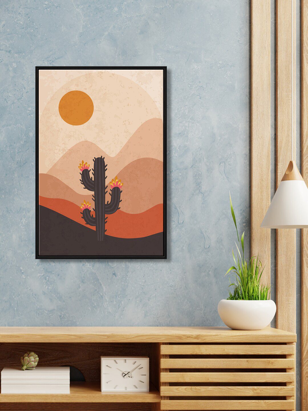 999Store Sun Cactus Canvas Wall Rectangle Paintings Wall Art - 24 x 16In