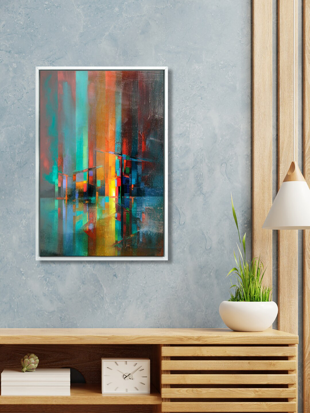 999Store Blue & Orange Abstract Wall Art
