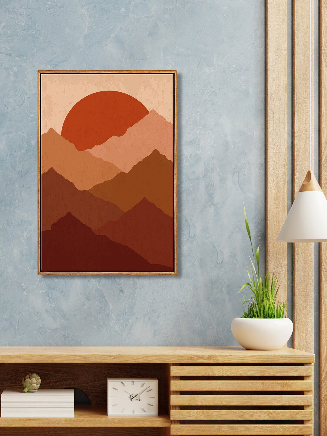 999Store Red & Rust Abstract Painting Canvas Wall Art