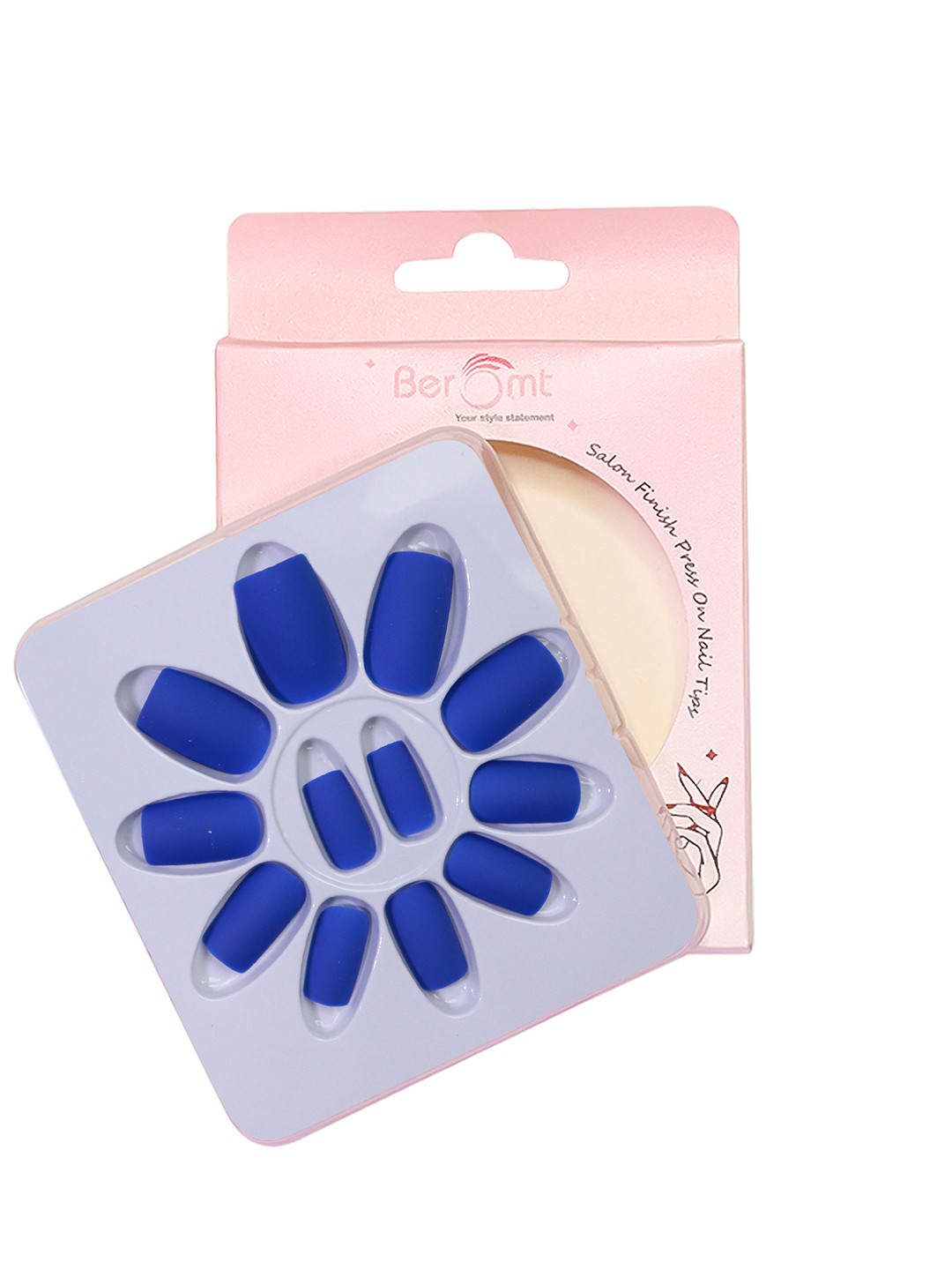 BEROMT 12 Pcs Long-Lasting Reusable Lightweight Salon Finish Press on Nail Tips-420