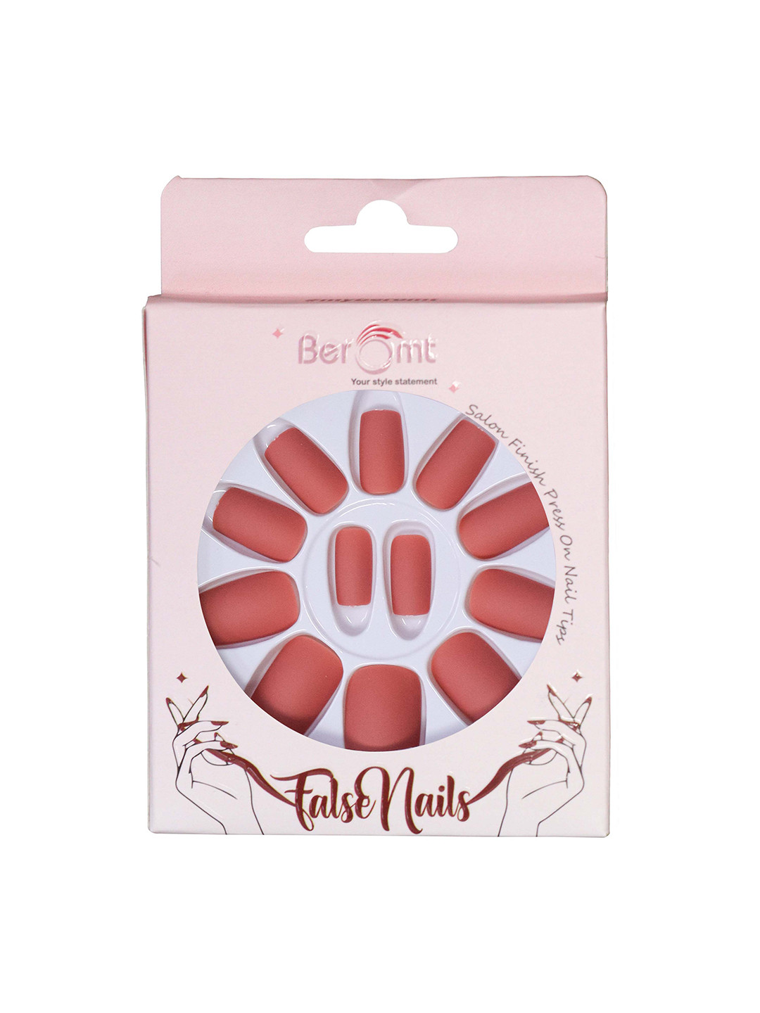 BEROMT Salon Finish Premium Matte Press-On False Nail Tips Kit - Shade 529