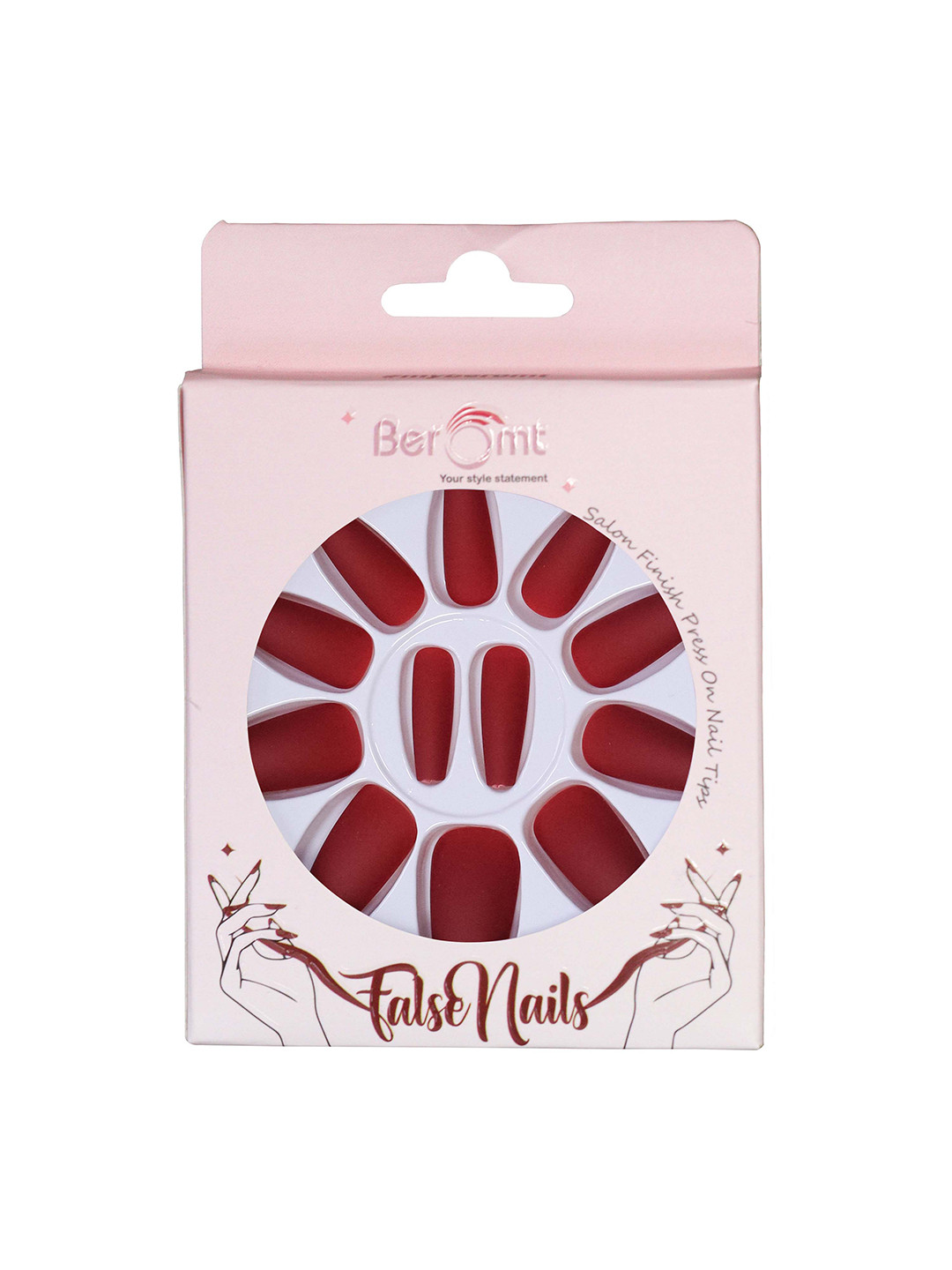 BEROMT Salon Finish Premium Matte Press-On False Nail Tips Kit - Shade 533