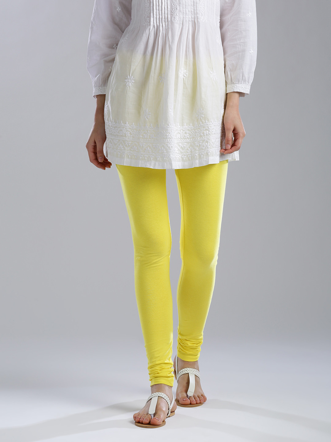 W Yellow Churidar Leggings